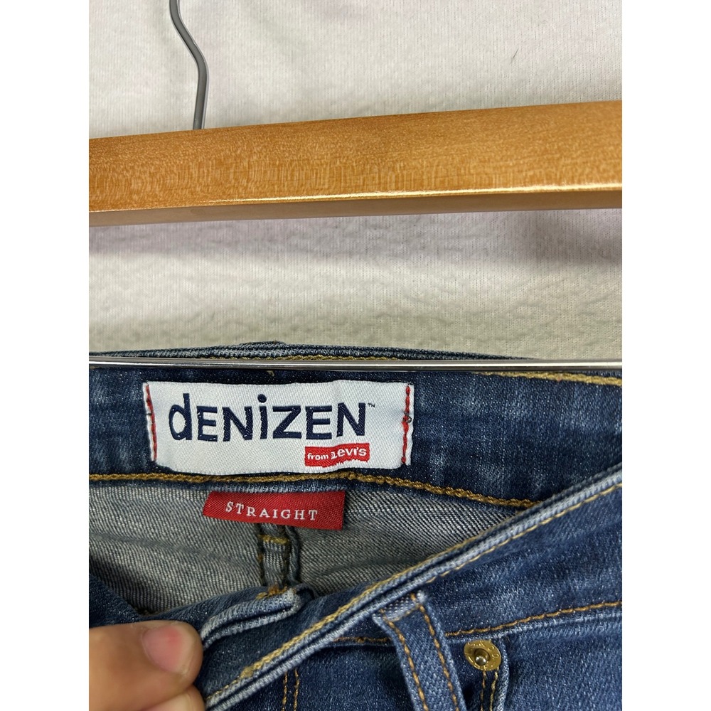 Classic Casual Denizen Levi's Women 10M Blue Straight Leg Mid Rise Stretch Jeans - Picture 3 of 12